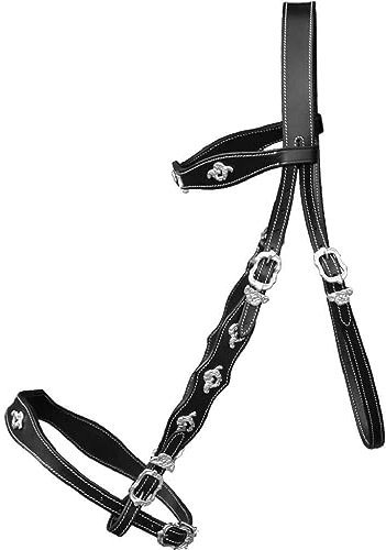 Brama West Portugiesische Trense Barockzaum Aveiro Barocktrense schwarz/Silber, Gr. Full