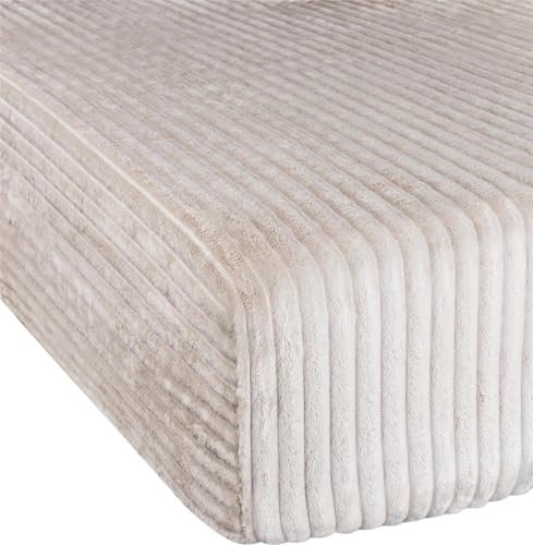 Spannbettlaken aus Streifen-Flanell in verschiedenen Größen für hohe Matratzen | 90-100 cm x 200 cm bis 200 cm x 200 cm Farbe Taupe Größe 90-100 cm × 200 cm