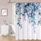 REZAYMRS Blumen Duschvorhänge mit 12 Haken, Polyster 180x200cm Wasserdicht Duschvorhang für Badezimmer, Beschwerter Saum, Badewannen Hotelvorhang, Maschinenwaschbar, Schnell Trocknend (Blau)
