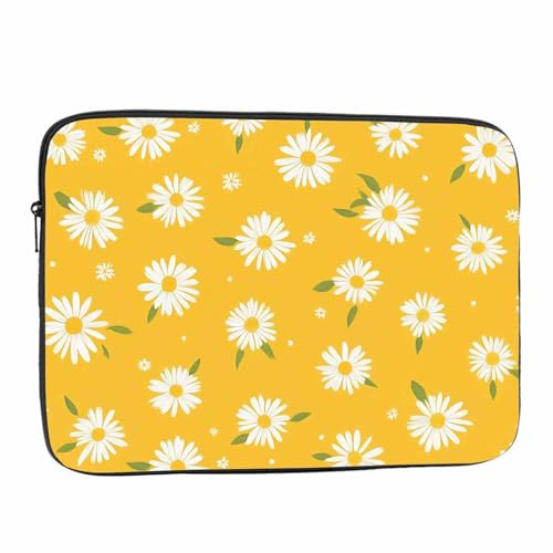 Nicokee Laptop Sleeve Bag 15.4 15.6 Inch,Little Wild Flowers Small Floral Yellow Protective Polyester Computer Cases Laptop Cover Briefcase Bag Tablet Travel Cover