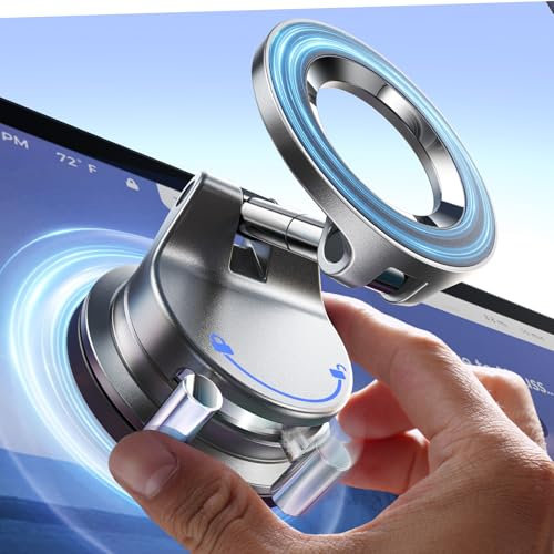 LISEN for Magsafe Car Mount,Vacuum Magnetic Phone Holder for Cars,[95% Increase Mag&Adh] Interior Car Accessories Mobile Phone Holder Suction Mount for iPhone 17 Pro Max,Christmas for Gifts Men Women