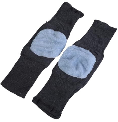 FOLODA Rodillera térmica para hombre y mujer, gruesa, larga, cómoda, cálida, para invierno, manga para la pierna, medias de protección de rodilla de invierno, Un par de espesores, Talla única