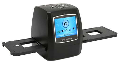 Xiuganpo Escáner de Película Escáner Negativo de Diapositivas de 5 MP y 10 MP Convierte Películas de 35 Mm y 135 Mm en JPEG Digital con Pantalla LCD de 2,4 Pulgadas para (Enchufe Europeo 100-240 V)