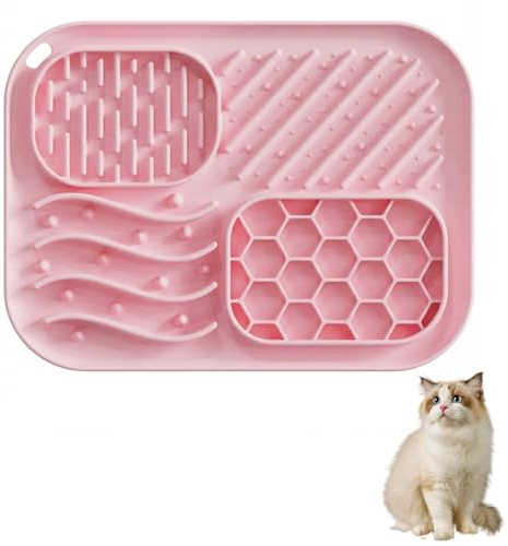 Schleckmatte Hund & Schleckmatte Katze, Alfombra Comedero Gato de Alimentación Lenta Grado Alimenticio, Alfombra Lamer Perros Texturizada para Aliviar Ansiedad en Baño, Aseo y Entrenamiento