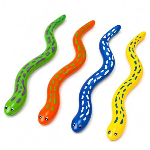 YESAH Set med 4 vattenleksaker, interaktiva dykleksaker för plaskdamm (dykorm), kreativ leksak för strand och badkar, färgglada vattendjur för vattenskoj inomhus utomhus