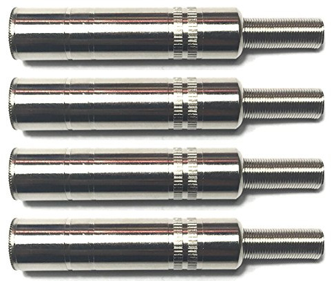 CESS 1/4 Inch TS Female Jack -1/4 Cable Connector for Microphone and Guitar - 6.35mm Mono Socket (4 Pack)