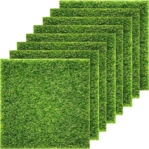 Lot de 8 Fausses Herbes pour travaux manuels, Diorama, Jardin, Mousse Artificielle, Maison de poupée, 15,2 x 15,2 cm, décoration de pelouse féérique, Fournitures de Diorama