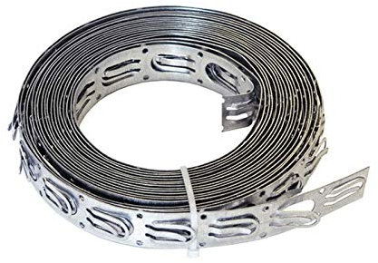 Ruban de montage en tôle d'acier galvanisé de 10 m avec découpe pour le montage de câbles chauffants, chauffage au sol électrique, chauffage de gouttière, chauffage d'espaces extérieurs,