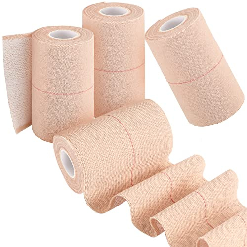 4 Rolls Elastic Tape Adhesive Elastic Tape Self Adhesive Bandage Wrap Flexible Stretch Bandages for Sports Support, Joint Protection & Pet Caring, 5 Yard(3 Inch in Width)