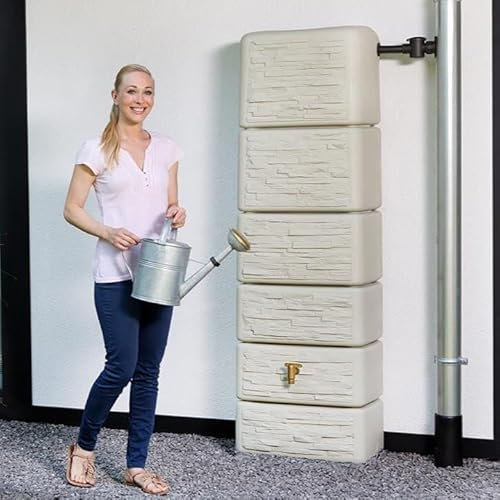 Depósito de Agua 500 litros Slim Stone Beige con Grifo Incluido