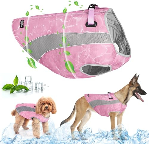 Abrigo Refrescante para Perros, Chaleco de Enfriamiento de Verano para Cachorros con Protección Solar, Enfriamiento por Evaporación - Chaleco de Hielo Seguro, Efectivo y Transpirable