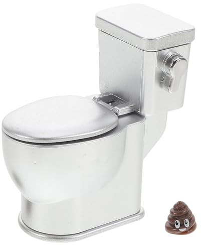 Toyvian Miniature Toilet Model with Sound 1/12 Scale Dollhouse Bathroom Furniture Decor for Doll House Accessories and Pretend Play