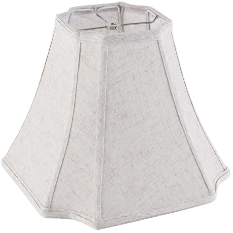 Oatmeal Linen Square Cut Corner Bell Lamp Shade Medium Lampshade 6.25×6.25''Top13×13''Bottom×11''Hight(Spider) Rustic Lamp Shade for Table & Floor Lamp - Lampshade Replacement