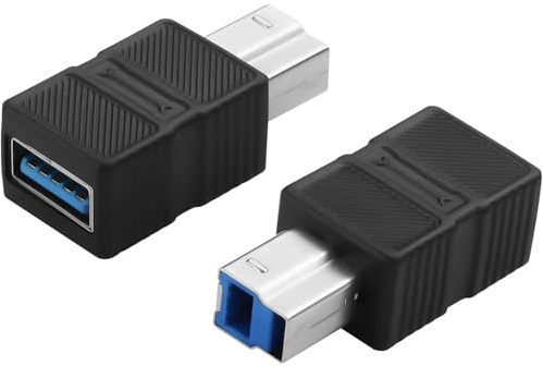 CERRXIAN Adattatore USB 3.0 tipo A femmina a tipo B maschio adattatore 5 Gbps USB A a B convertitore stampante per stampanti, scanner, disco rigido esterno – confezione da 2
