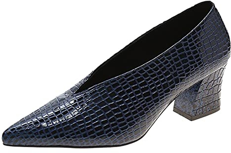 Nuqqichongtian Pumps – Da infilare, da donna, con tacco largo, con tacco alto, elegante e tacco alto