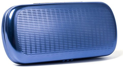 EZESO Brillenetui hart aus Aluminium mit Streifen gefüttert für Sonnenbrillen Gr. Einheitsgröße, blau