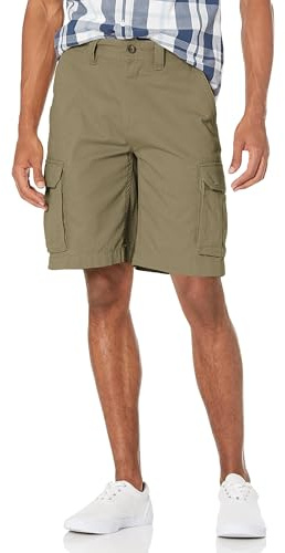 Amazon Essentials Men's Classic Fit 10 (25cm) Cargo Shorts with Pockets, Khaki, 31W