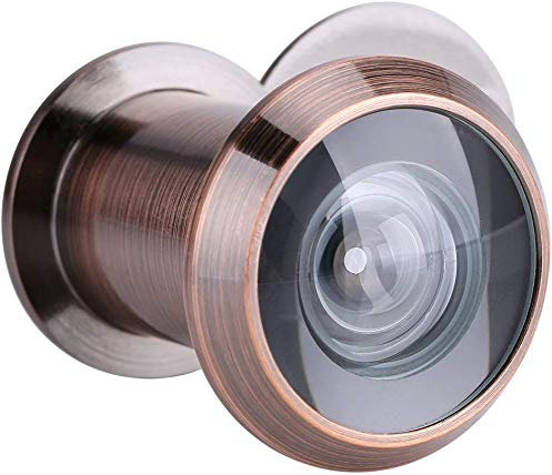 Visionneuse de Porte Judas pour Porte D'entrée Sécurité Grand Angle de 220 Degrés avec Cache de Protection de Haute Résistance(Red Bronze)