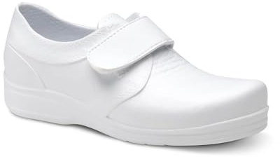 FELIZ CAMINAR - Zapato Sanitario Flotantes con Cierre Ajustable Blanco, 38