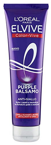 L'Oréal Paris Acondicionador antiamarillo Color Vive Purple, Acondicionador antiamarillento para cabello aclarado, rubio, Decoloreado y gris, 150 ml
