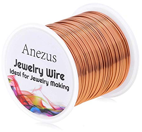 Jewellery Wire for Jewellery Making, Anezus Craft Wire, Tarnish-Resistant, Copper, Bead Wire for Jewellery Making and Crafts (0.6 mm, Copper)