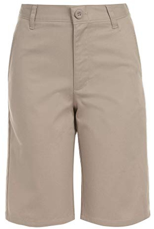 Chaps Little Boys' School Uniform Flat Front Twill Short, Khaki, 5