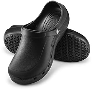 ESTRO Zuecos Sanitarios Mujer Goma - Unisexo Zapatillas Casa Verano Hombre Zuecos Mujer Goma Ligero F92 (37, Negro)