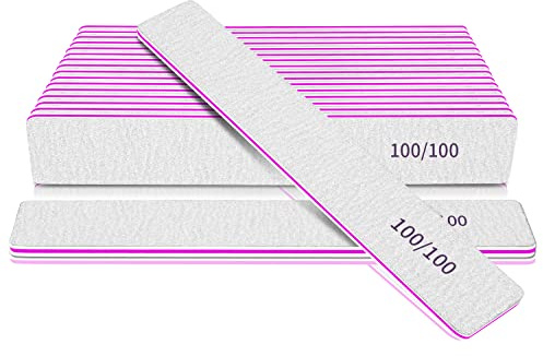 Heavy Duty Nail Files 100/100 Grit Nail Files for Gel Nails Professional Strong Nail Filer Manicure Styling Tools for Salon Use