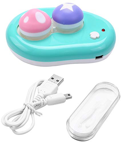 Guvkeug Automatic Lens Washer Cleaner Case Lens Container Cute USB Charger (Blue)