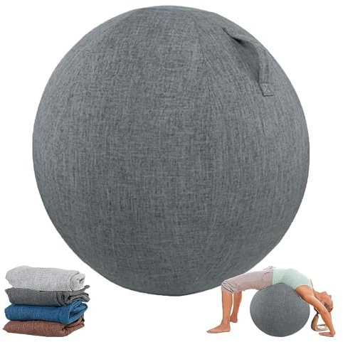 Homnova Sitzball Abdeckung, 55 cm / 65 cm / 75 cm Baumwolle + Leinen Schutz Yoga Ball Abdeckung Faltbar Sitzbälle Stoff Bezug Für Fitnessball Pilates Yogaball,Navy Blue,65cm