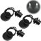 Behogan Lot de 3 suspensions de lampe E27, câble réglable de 100 cm avec anneau à vis amovible, suspension de lampe E27 avec anneau à vis, câble textile réglable, pour la maison, la cuisine, noir