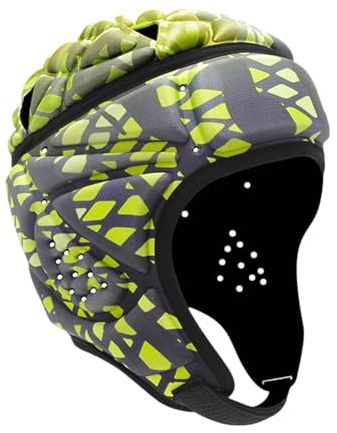 Casco da rugby, protezione morbida da rugby, per allenamento, calcio, sport, giallo, da 58 cm a 64 cm
