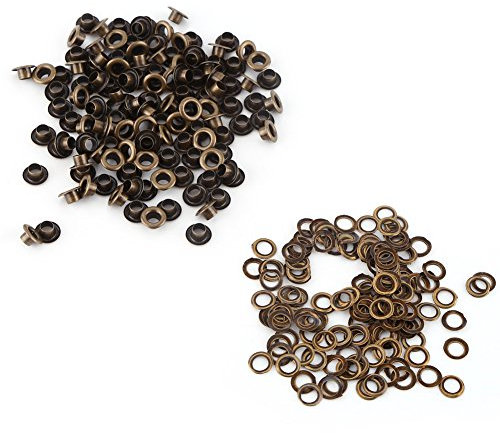 100pcs Oeillets Rivets Creux en Laiton et Fer pour DIY Réparations (6mm)
