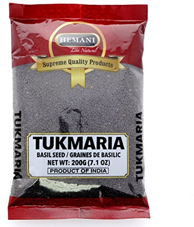 HEMANI Basil Seeds 7.1 OZ (200g) | Tukmaria | Thai Basil - 2X More Nutritious Than Chia Seeds