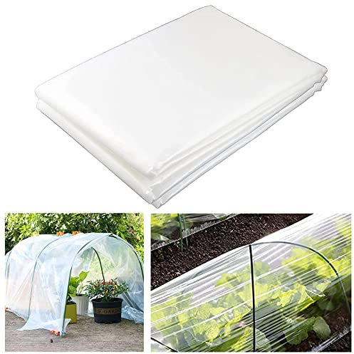 PALUDO 2 x 10M Bâche Protection Serre en Polyéthylène, Extra Épais Film Bâche en Plastique Transparent, Résistant Couverture de Polytunnel pour Protection Serre de Plante de Jardin (250Mu / 1000G)