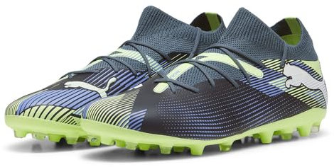 PUMA Unisex Future 7 Match MG Soccer Shoe, Gray Skies White-Fizzy Apple, 43 EU