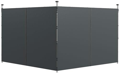 Outsunny Parois latérales de Rechange Barnum Panneaux latérals pour tonnelle 3 x 3 ou 3 x 6 m 2 pièces Gris foncé