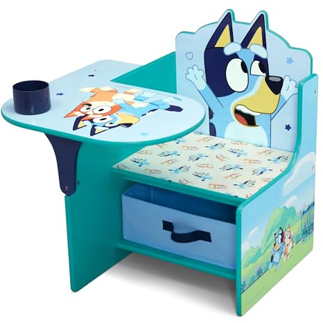 Delta Children - Bluey Chair Desk with Storage Bin - Greenguard Gold Certified, Blue