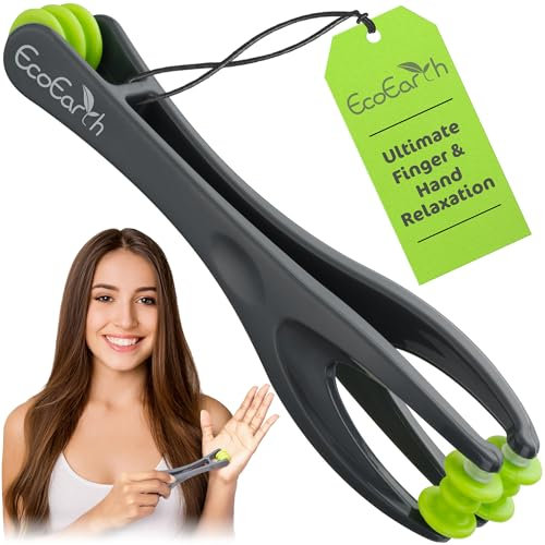 EcoEarth – Finger- und Handmassagegerät für Tiefenmassage – Akupressur-Massagerollen für Arthritis, Karpaltunnelsyndrom, Stress- und Schmerzlinderung