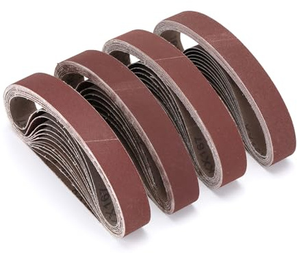 Slipband 30 x 533 mm 48 stycken, slipband set 6 x korn 40/60/80/120/180/240/320/400 för bandslipmaskin, bäst för trä och färgpolering metall