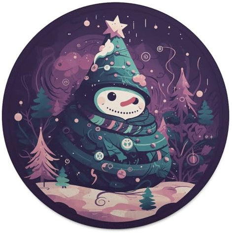 Rundes Strandtuch, Schneemann, umwickelt in Baum, bedruckte Reisedecke, personalisierte Decke, Yoga-Decke, Mikrofaser, Strandtuch, dicke Tischdecke, Unisex