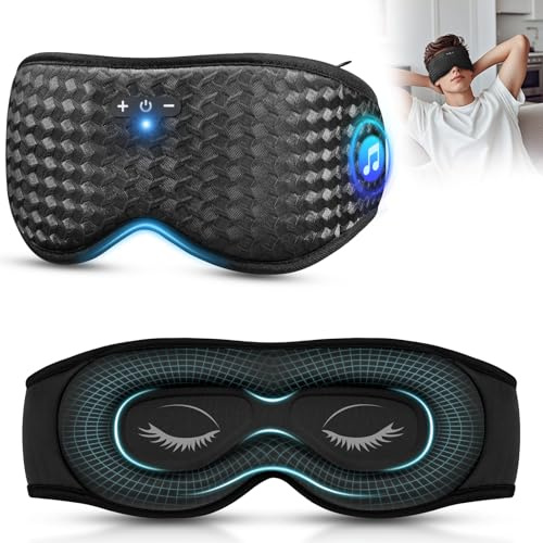 Sleeping Eye Mask with Headphones, Wireless Bluetooth 5.4 Sleep Mask for Men Women, Sleeping Headphones for Side Sleepers, Cool Gadgets Gifts