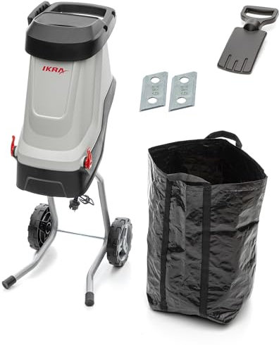 IKRA trituradora eléctrica IMH 2800, incl. bolsa de recogida de 45 l, 2800 W, incl. 2 cuchillas reversibles de repuesto