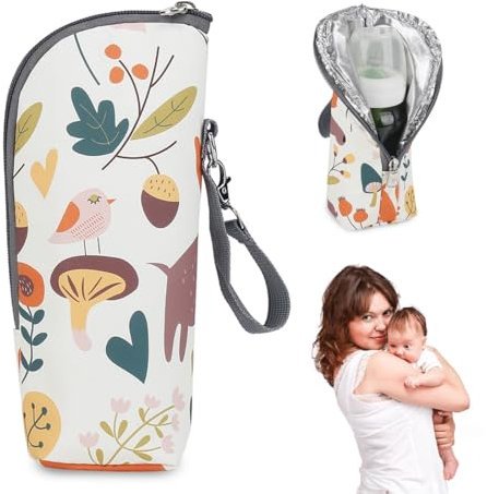 VAEIORP Sac Isotherme pour Biberon, Chauffe-Biberon pour Bébé, Universel et Portable, avec Sangle de Transport, Thermos Bébé, Glacière Lait Maternel, Porte-Biberon pour Poussette, Voyage en Plein Air