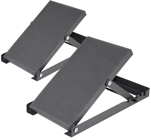 Kniebeugen Wadendehner Keil Squat Wedge: Knieretter Keile Keilekniebeugenblock Wadentrainer Wadenstrecker Calf Stretcher Mobility Block Stahl Dunkelgrau 2er Set