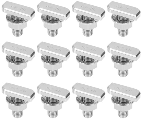 Viti a testa martello M8x20 in acciaio inox A2-70, set da 12 pezzi con dadi flangiati M8, fissaggi resistenti per binari fotovoltaici, pannelli solari, profili in alluminio e serre