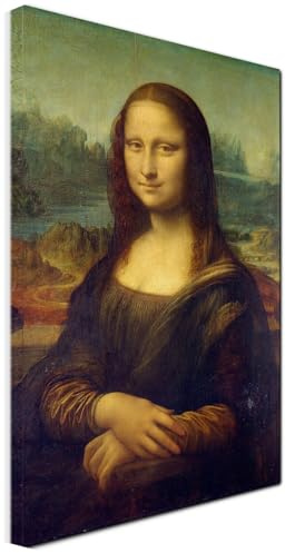 Generico Quadro La Gioconda di Leonardo Da Vinci riproduzione del dipinto della Monnalisa Stampa Su Tela Canvas alta risoluzione e qualità (QUADRO CON TELAIO IN LEGNO Cm 50X80)