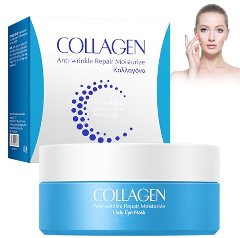 60 Stück Augenpads, Eye Masks mit Hyaluron & Kollagen, Eye Patches Gegen Augenringe, Schwellungen & Falten, Kühlende und Feuchtigkeitsspendende Augenpflege für Damen & Herren