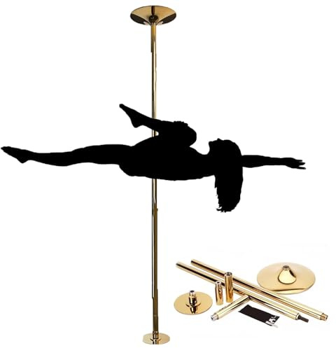 Minglez Barre de Pole Dance Barre de Danse Rotative et Statique de 3.0 m 3.4 m 3.7 m, Idéale pour Les Appartements. Barre de Danse Rotative Portable pour l'exercice.(2.3-2.74 m (7.5-9 ft))