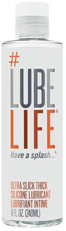 LubeLife Ultra Slick Thick Silicone-Based Lubricant, Water Resistant, Thick Silicone Lube for Men, Women and Couples, 8 Fl Oz